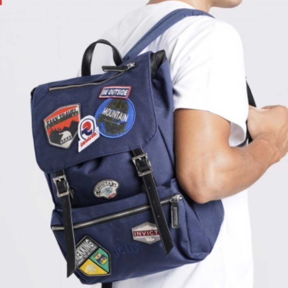 Invicta Blue Backpack with Patches
